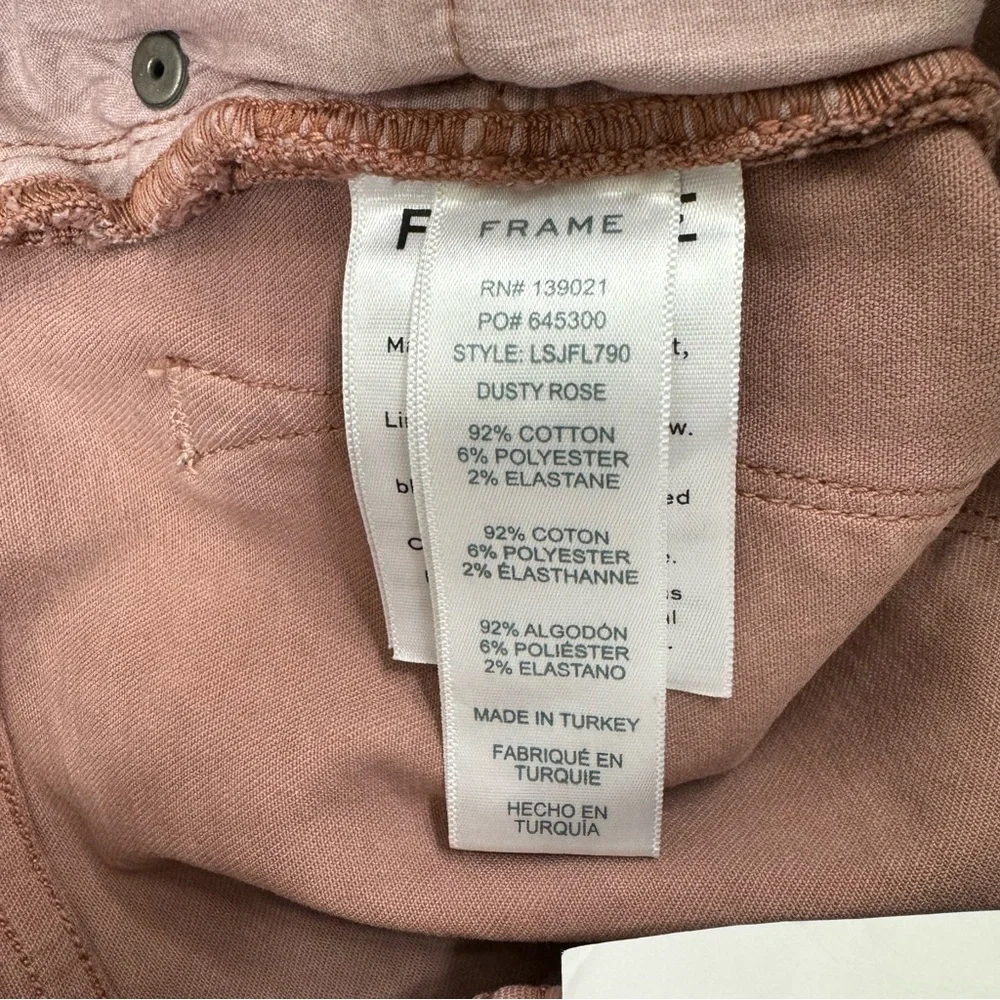 Frame le skinny de jeanne dusty rose embroidered